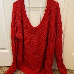 Off the shoulder sweater— plus size